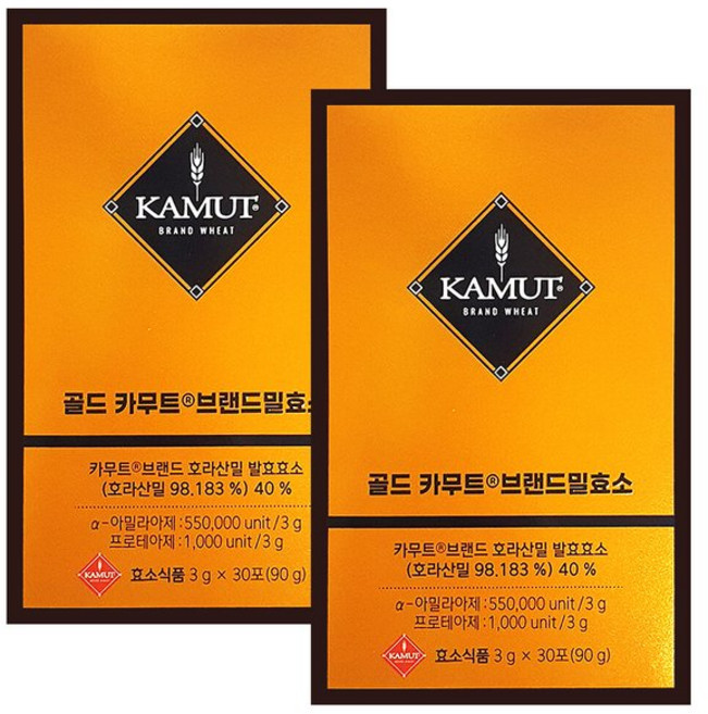 그레인온 골드 카무트 효소 30포 x 2개 탄수화물 지방 분해 호라산밀 곡물 발효 소화 효소제, 1개