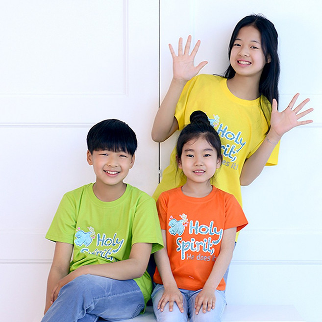 교회단체티 여름성경학교 체육대회 교회티셔츠 Holy Spirit He does it 비둘기 아동용