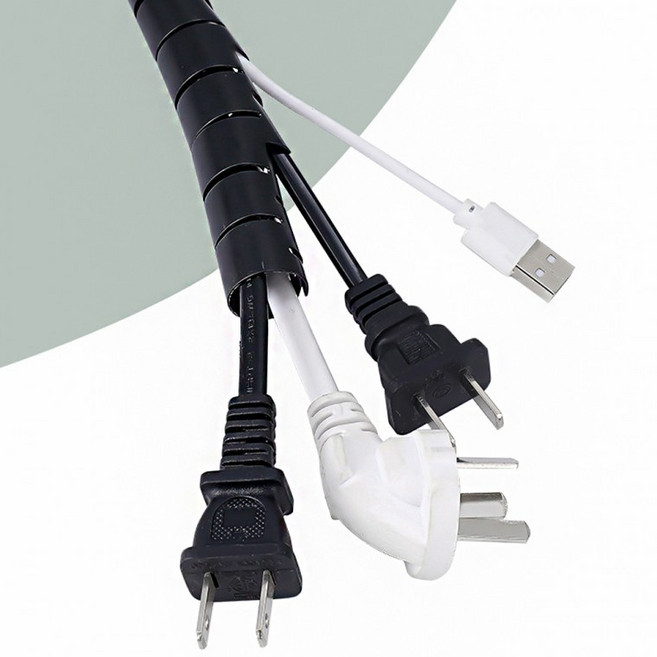 전선스네이크 스네이크 전선 헤리칼 밴드 커버 매직 케이블 선 정리 스네이크전선커버 전선주름관, 화이트 22mm, 1개