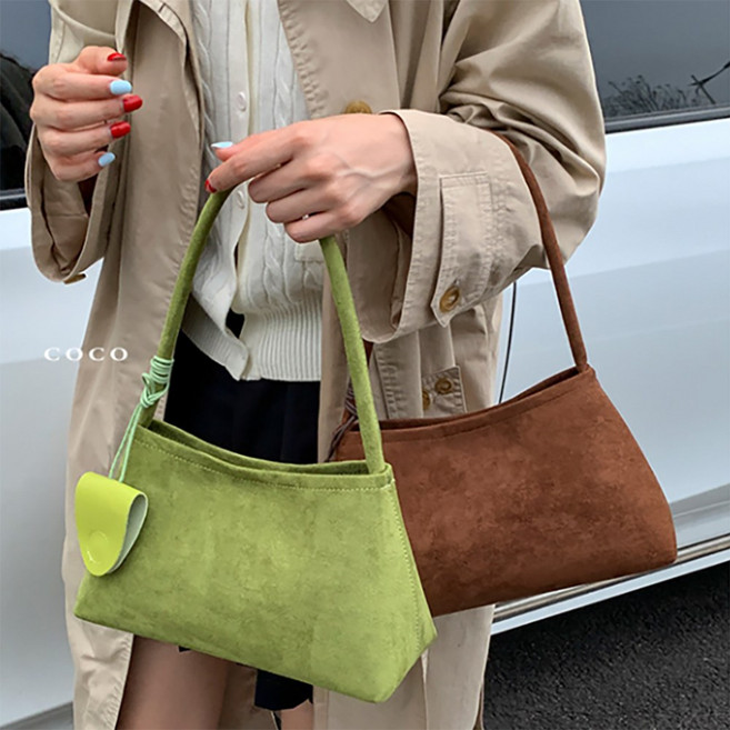 샤론 가볍고 부드러운 데일리 가죽 스웨드 숄더백 5color