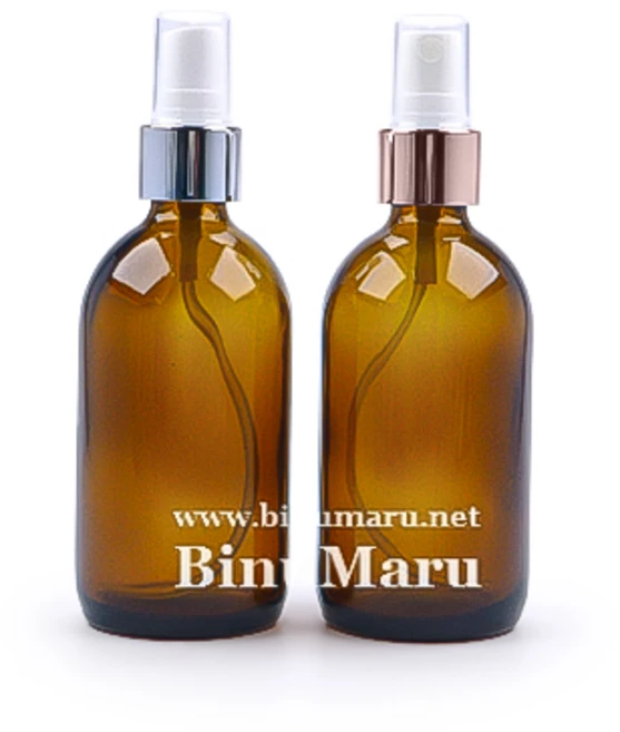 금속 스프레이 용기 브라운 유리 100ml 화장품 공병, 1개, 실버캡 - 쿠팡