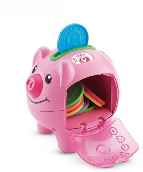 費雪 Fisher-Price 可愛小豬撲滿 (新款會唱歌), 粉紅色, 1個