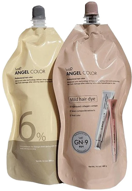 엔젤 컬러 새치커버 전용 염모제 1제+2제 400g, 1개, GR-7 - 쿠팡