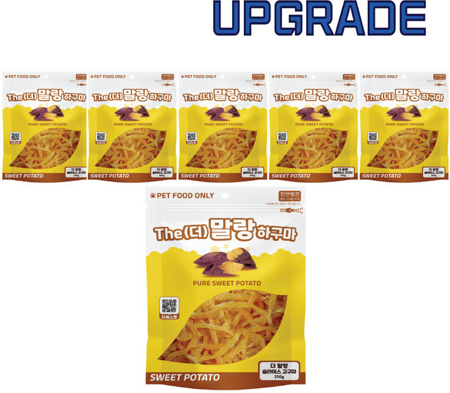 더 말랑하구마 강아지 그대로 말랑 고구마 슬라이스타입, 6개, 250g, 고구마맛