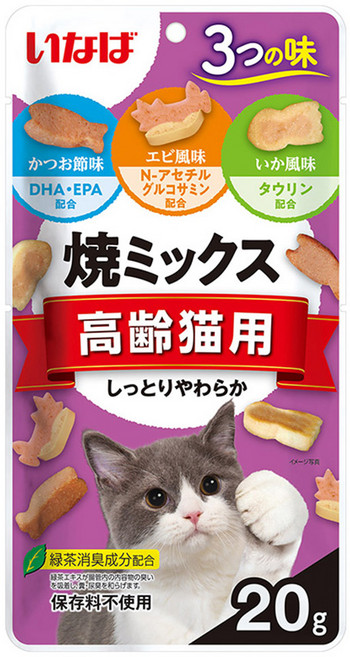 이나바 챠오 건강케어 야끼믹스 고양이간식, 1개, 20g, QSC-118 고령묘용