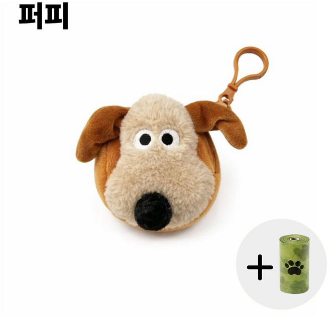 무에브 강아지 귀여운 산책 배변 가방 파우치+봉투 세트, 1개, 1개입, 퍼피