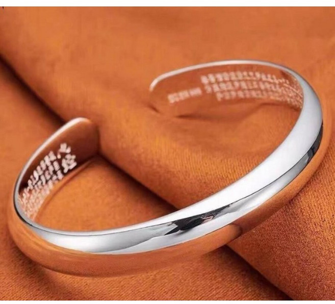 반야심경 은팔찌 여성 순은 S999 오픈링 행운 재물운 불자 어머니 선물