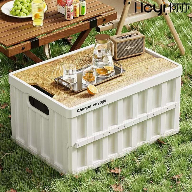 캠핑 폴딩박스 수납박스 대형 다용도 캠핑박스 견고한, 1개, 1단, 화이트