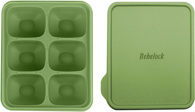 베베락 포네르 플래티넘 실리콘 큐브 1P(냉동보관용기_뚜껑포함 13.5cm X 15cm), 포네르 실리콘큐브(올리브1P)