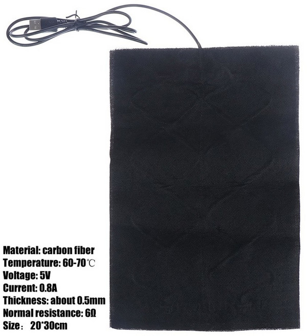 전기 겨울 적외선 발열 매트 탄소 섬유 가열 패드 핸드 워머 USB 필름 1 개, As Pic Show_11, 11 As Pic Show