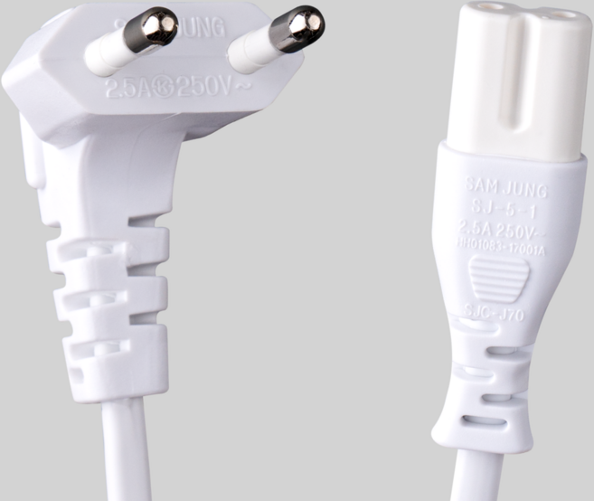 삼정 국산 AC 8자 백색 코드 케이블 화이트, 1m, 1개