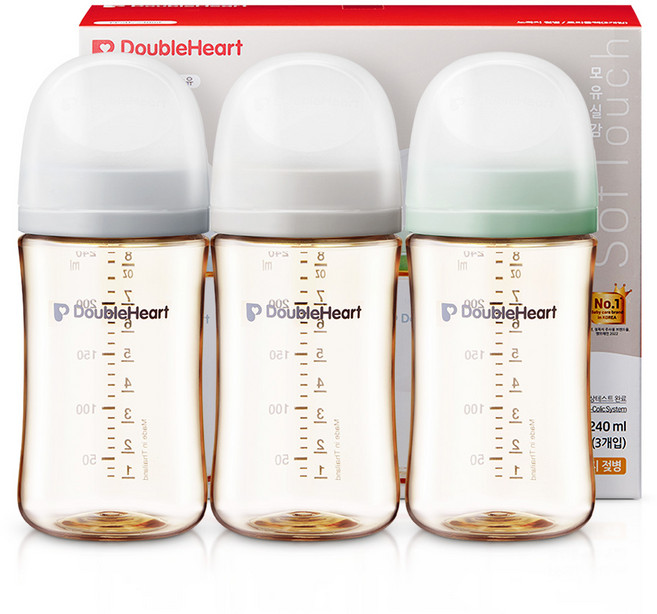 더블하트 모유실감 3세대 PPSU 젖병 트리플팩, 모먼트, 1개, 240ml