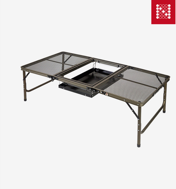 노마드 아이언메쉬 3단 BBQ 캠핑 테이블 + 파우치, 혼합 색상