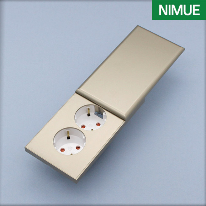 더그룸 니뮤 슬라이드 카페 가구 매입 매립 콘센트 커버 2구 골드, 1개