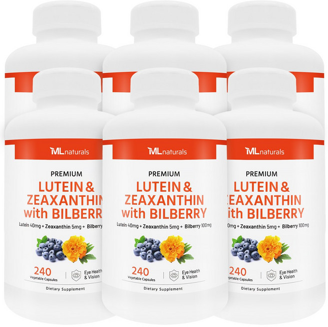 [미국번개배송] 신제품 착한명품 마이라이프 내추럴스 루테인 & 지아잔틴 + 빌베리, 6개, 240정