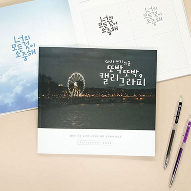 캘리그라피 연습 북 글씨 필사 성인 손글씨 연습 책 학습서 따라쓰기 가이드 글쓰기 한글 초보 입문 교재