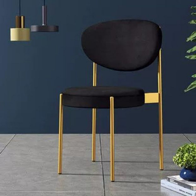 하운드 체크 의자 나혼산 회색-극세사가죽 의자 식탁 메이크업 네일 체어 모던센츄리 인테리어, 1개, 벨벳 골드