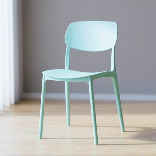 핑크주 인테리어 컬러 등받이 일체형 식탁 의자, 민트, 1개