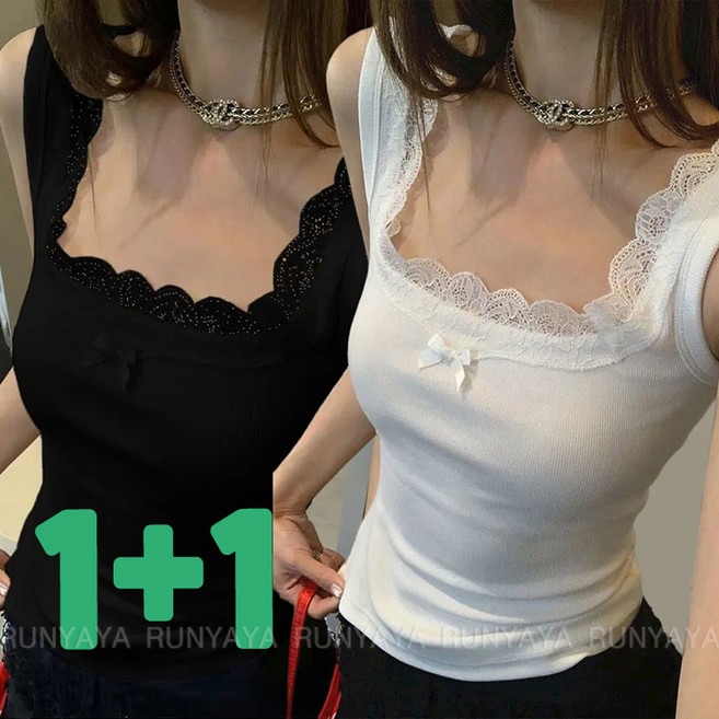 1+1 빅사이즈 슬림핏 이너티 캐주얼 이너티 봄 가을 여름 민소매 티셔츠 상의 세미정장 여성 티 D88U