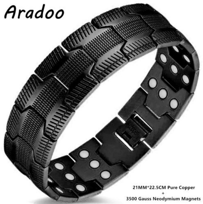 네오디뮴팔찌 에너지 활력 자석 건강 팔찌 3배 강도 순수 구리 스트랩 버클 디자인, 1개, 6)F