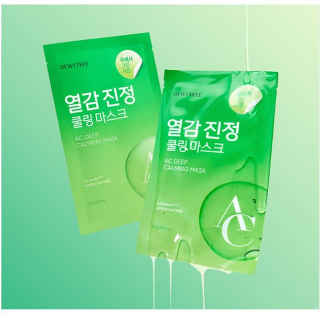 [정품]DEWYTREE 듀이트리 AC 딥 열감 진정 마스크 컨트롤 EX 급속열감진정 시카민트 성분 함유, 10개입, 1개