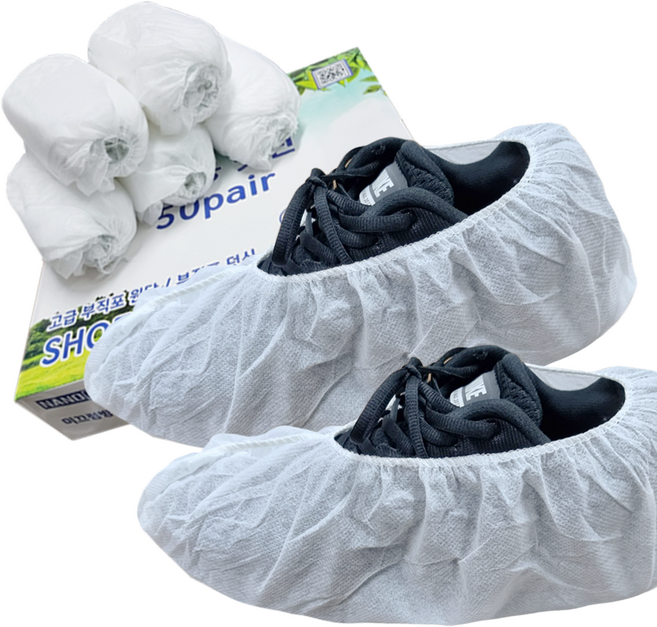 일회용덧신 50켤레 화이트 부직포 위생 슈커버 신발커버 덮개, 1개