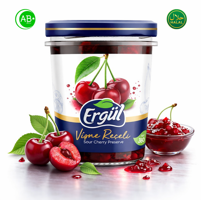Ergul Sour Cherry Jam Halal 터키산 사워체리잼 | 할랄, 1개, 360g