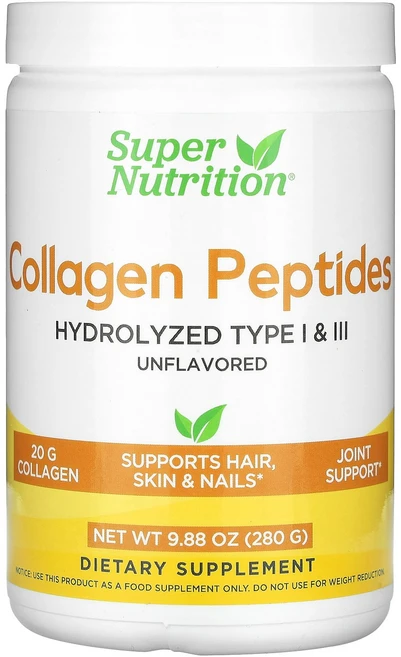 Super Nutrition Collagen Peptides Unflavored 9.88 oz (280 g), Super Nutrition, Collagen Pept, 280g, 1개 - 쿠팡
