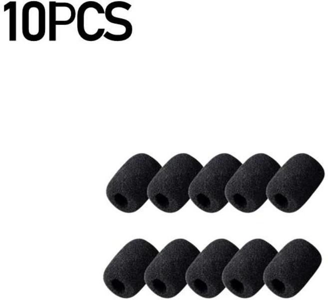 미니 폼 마이크 앞유리 교체 커버 헤드셋 라발리에 고밀도 스폰지 보호대 100-10 개, 한개옵션1, 06 10PCS