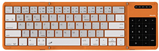 NILLKIN 큐브 접이식 블루투스 키보드 안드 PC 노트북용 터치패드 휴대용 무선 포켓 게이밍, Orange, 1개