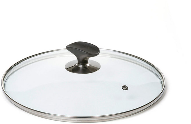 올비아 뚜껑 유리뚜껑22cm + 블랙 T형(젓가락거치형)손잡이 냄비 후라이팬 덮개 기름방지, 단품