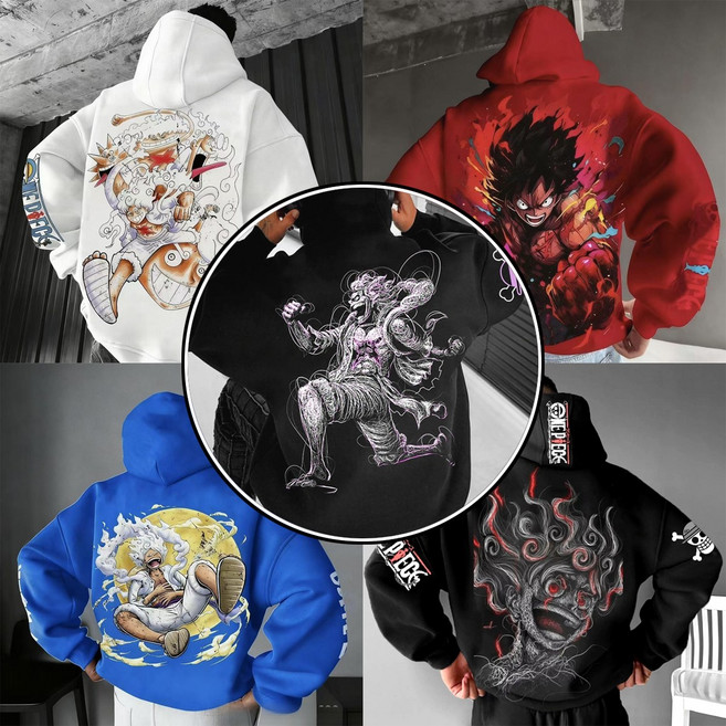 빅브라더맨 태양신 니카 루피 기어5 후드티 100-110 애니 원피스 캐릭터 옷 바람막이 감성 티셔츠