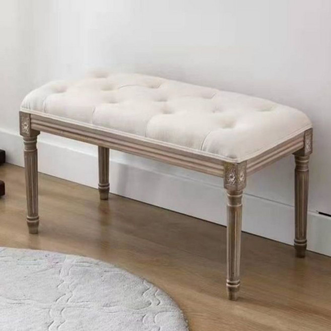 침대스툴 모던 컬러 보조 베드 벤치쇼파 긴 의자 등받이없는 인테리어 소파, F. 125x42x47cm 베이지색린넨/반원