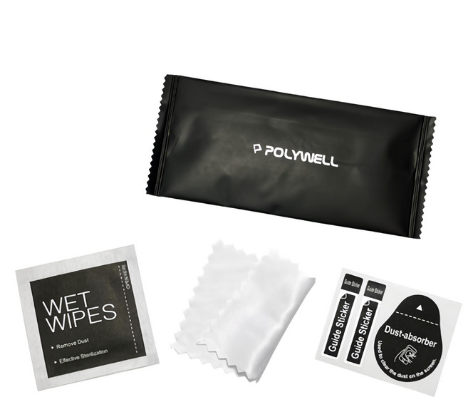 POLYWELL螢幕清潔工具組 內附擦拭布、除塵貼、清潔巾 適用於手機、平板、相機等多種螢幕, 1個, 無