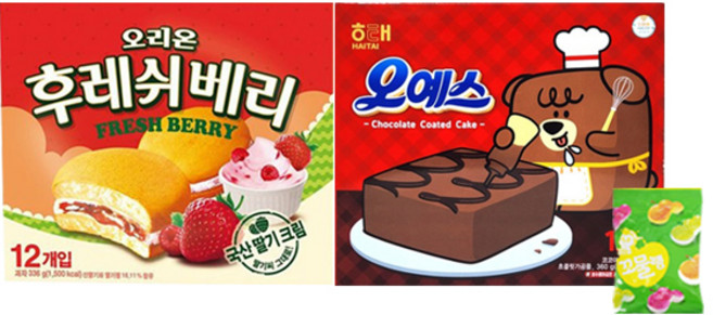 오리온 후레쉬베리 딸기맛 336g 해태 오예스 오리지널맛 360g 세트 (사은품증정), 1세트, 696g