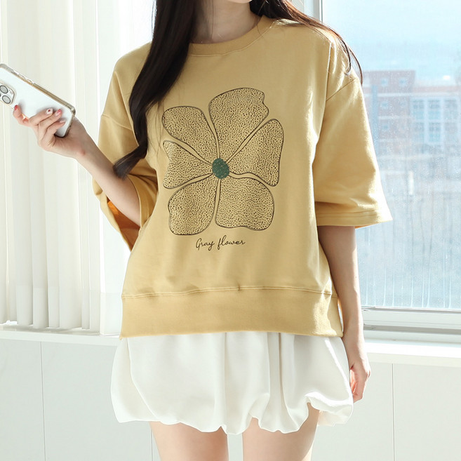 루나샵 그레이플라워 맨투맨