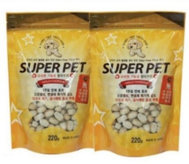 슈퍼펫 기능성 황태 쿠키 220g x 2봉, 2개