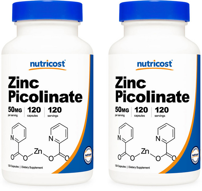 뉴트리코스트 아연 Zinc Chelate 50mg 120캡슐, 120정, 2개