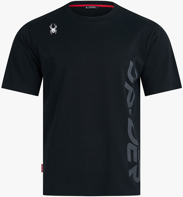 [스파이더 본사 직영] 남성 사이드 레터링 컴포트 반팔 티셔츠 SPLMCNRS002MBLK