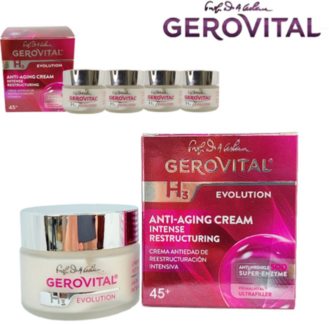 제로비탈 H3 EVOLUTION 45+ 데이 나이트 모이스춰 크림 4통 루마니아 화장품, 제로비탈 데이 1 + 나이트 3통, 50ml