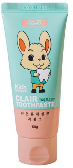 닥터이엘 키즈 28탁 크레르 저불소 치약, 60g, 4개