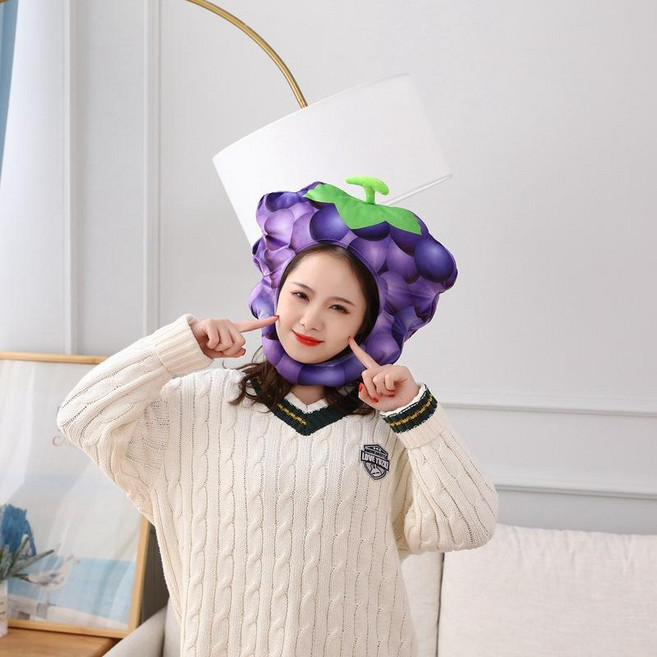 과일가면 포도 모자 인싸템 연극 할로윈 코스프레 M06, 단일사이즈, 사진색상