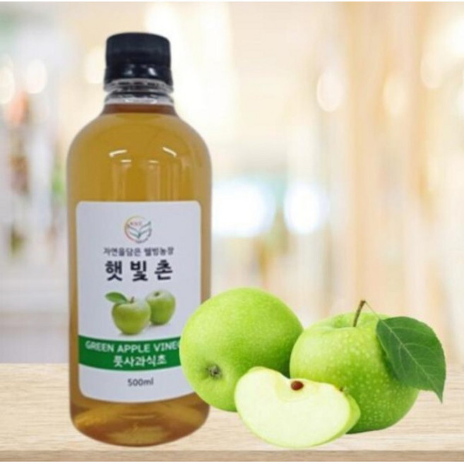 해아람 햇빛촌 자연발효 저온숙성 풋사과 식초, 1개, 500ml