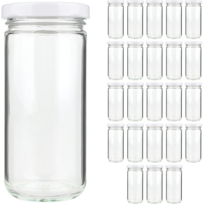 공병상회 OS소스220 유리병 + 러그캡/화이트, 24개, 220ml