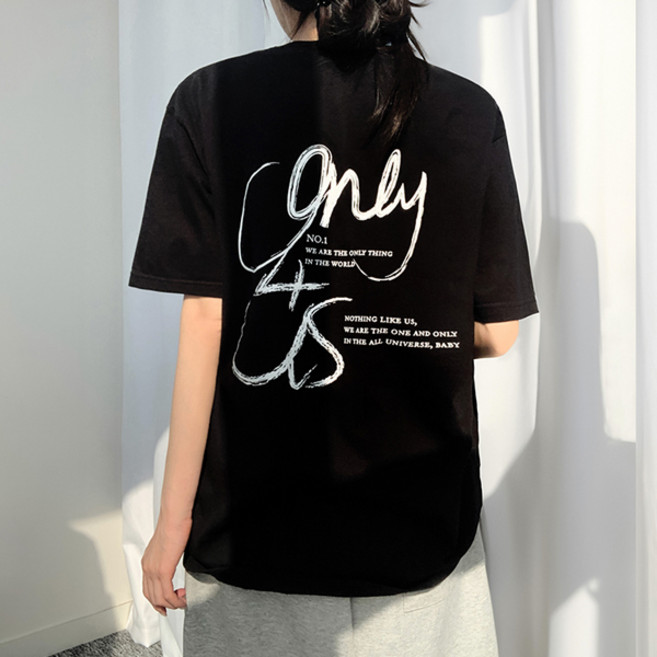 티데일리 남녀공용 온리 오버핏 20수 라운드 반팔 티셔츠