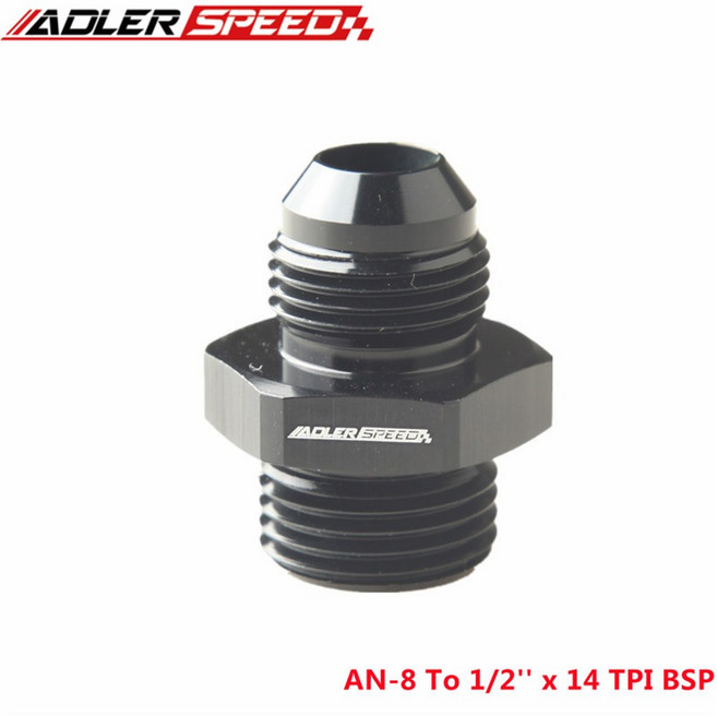 차량 엔진 실린더 1/2 AN6 AN10 어댑터 수 BSPP AN4 AN8 1/8 BSP 스트레이트 AN12 3/4 3/8 1/4 피팅, AN-8 To 1-2 X14 TPI
