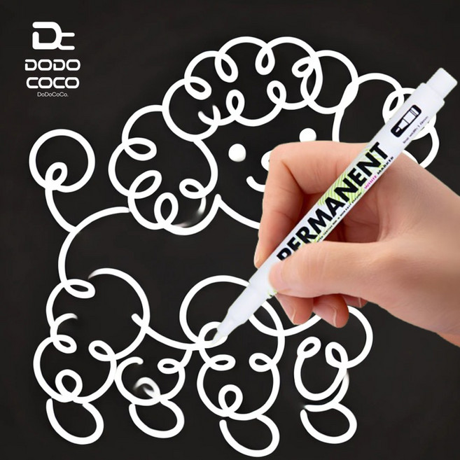 도도코코 유성 화이트 마카펜 1mm 12개, 퓨어화이트