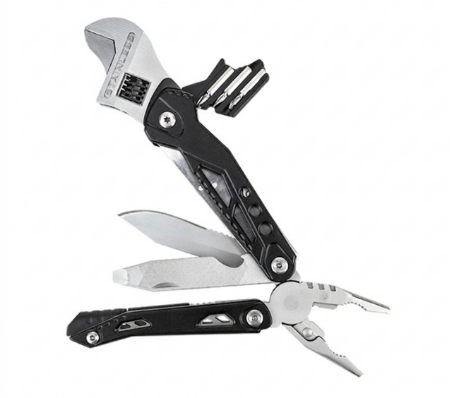 몽키 맥가이버 멀티툴 14가지 기능 파이퍼스틸 포함 만능 다용도 휴대용 캠핑 낚시 산업용 다기능, 1개