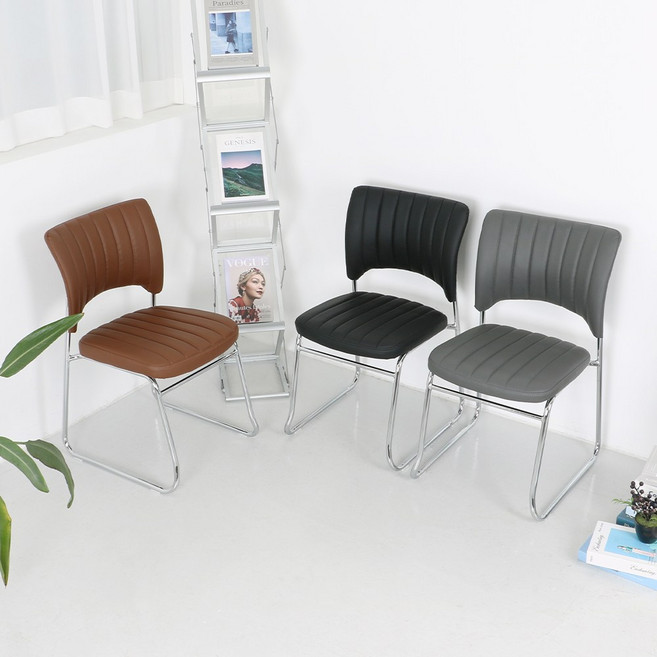 1+1 체어센스 챔프1호 2개 사무용 회의용 의자, 브라운