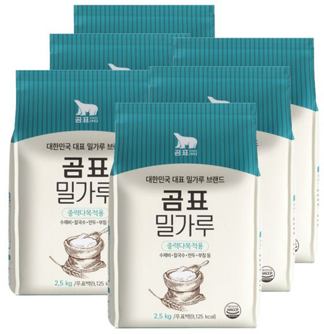 곰표 밀가루 중력다목적용, 2.5kg, 6개
